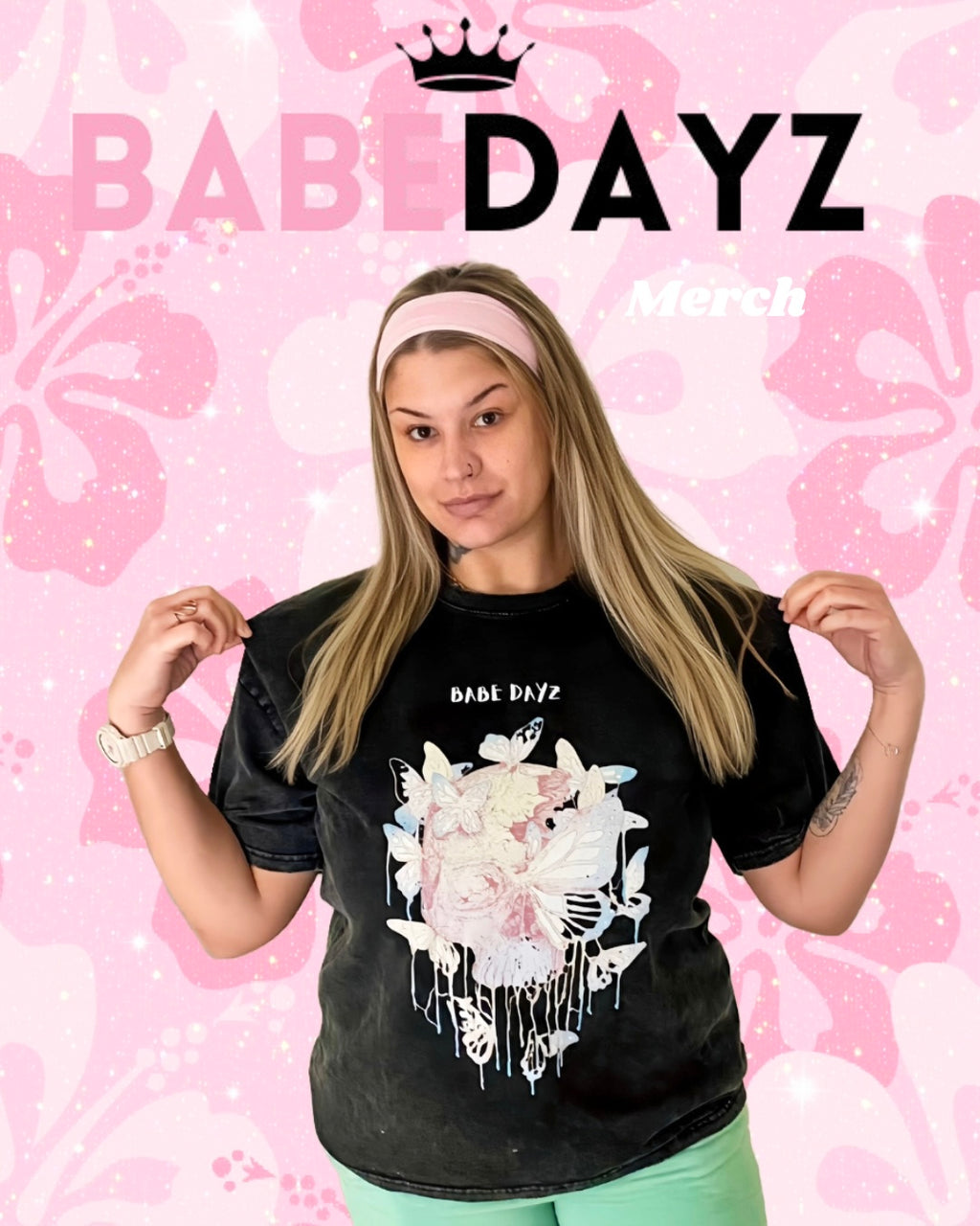 Babe Dayz Acid Wash T